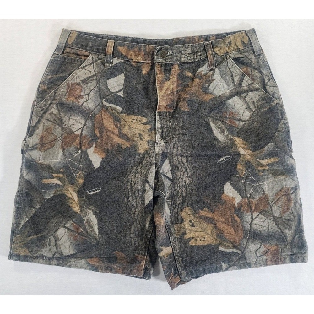 Carhartt B191 CMO Vintage Mens 38 Realtree Camo Hardwoods Canvas Workwear Shorts
